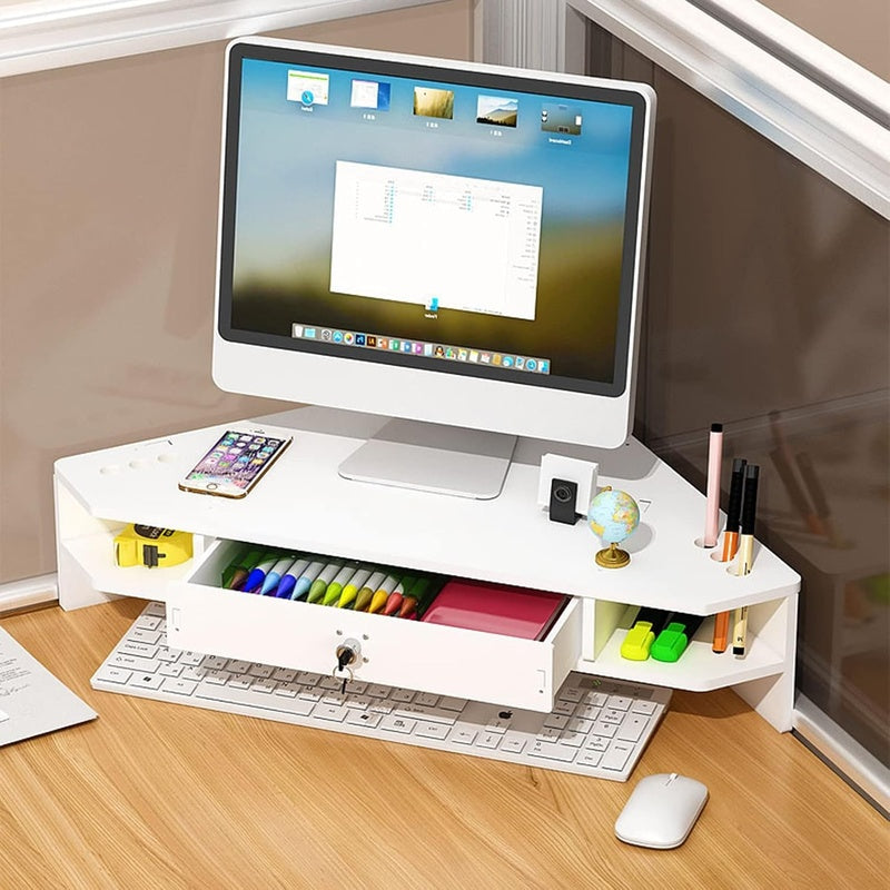 Warm White Steel Corner Monitor Riser Trade Pack of Fifty