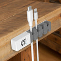 Warm White Steel Desk Edge Cable Catch