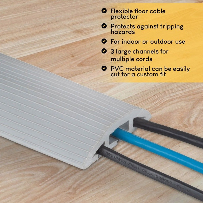Warm White Steel Floor Cable Cover Trade Pack of One Hundred