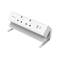 Warm White Steel Power Module Two Sockets and USB C