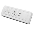 Warm White Steel Power Module Two Sockets and USB C Trade Pack of Fifty