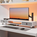 Warm White Steel Slim Monitor Riser
