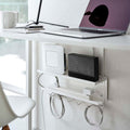 Warm White Steel Under Desk Router Shelf