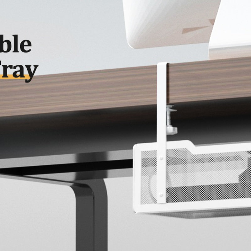 Warm White Steel Wide Under Desk Cable Tray Trade Pack of Fifty