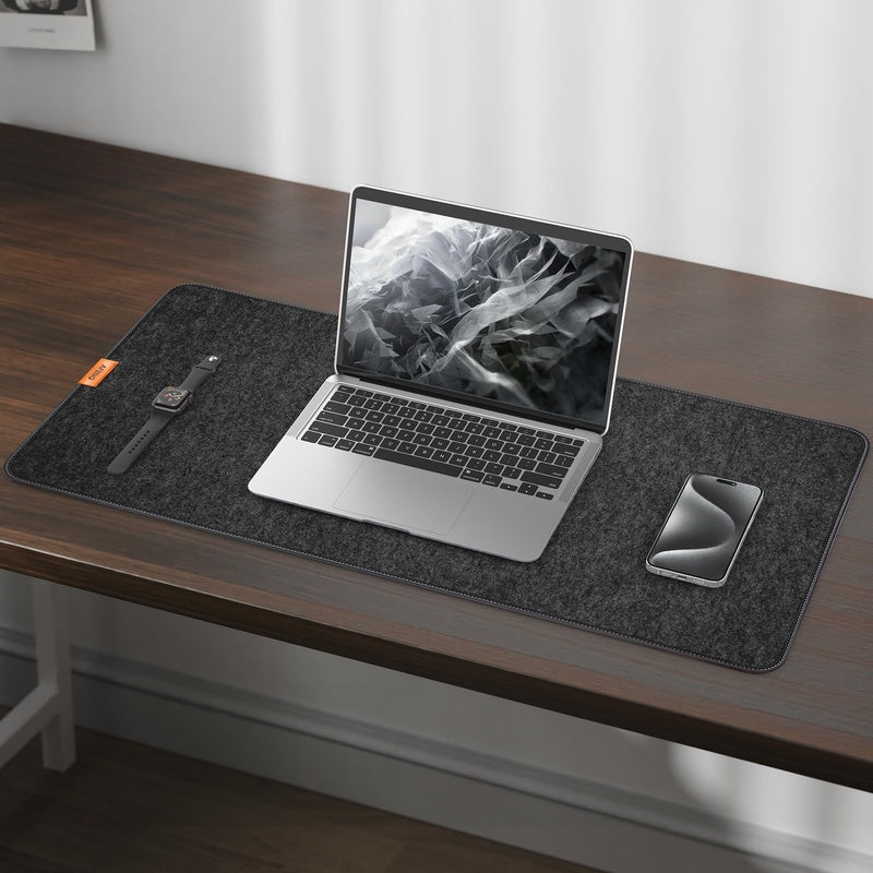 Wool Felt Desk Mat Charcoal
